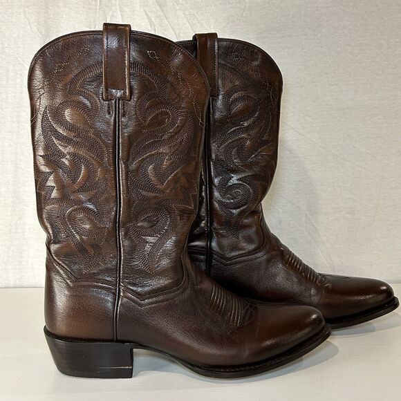 Dan Post DP2111R Milwaukee Western Cowboy Boots Men's Size 11D Brown Leather - Picture 1 of 8